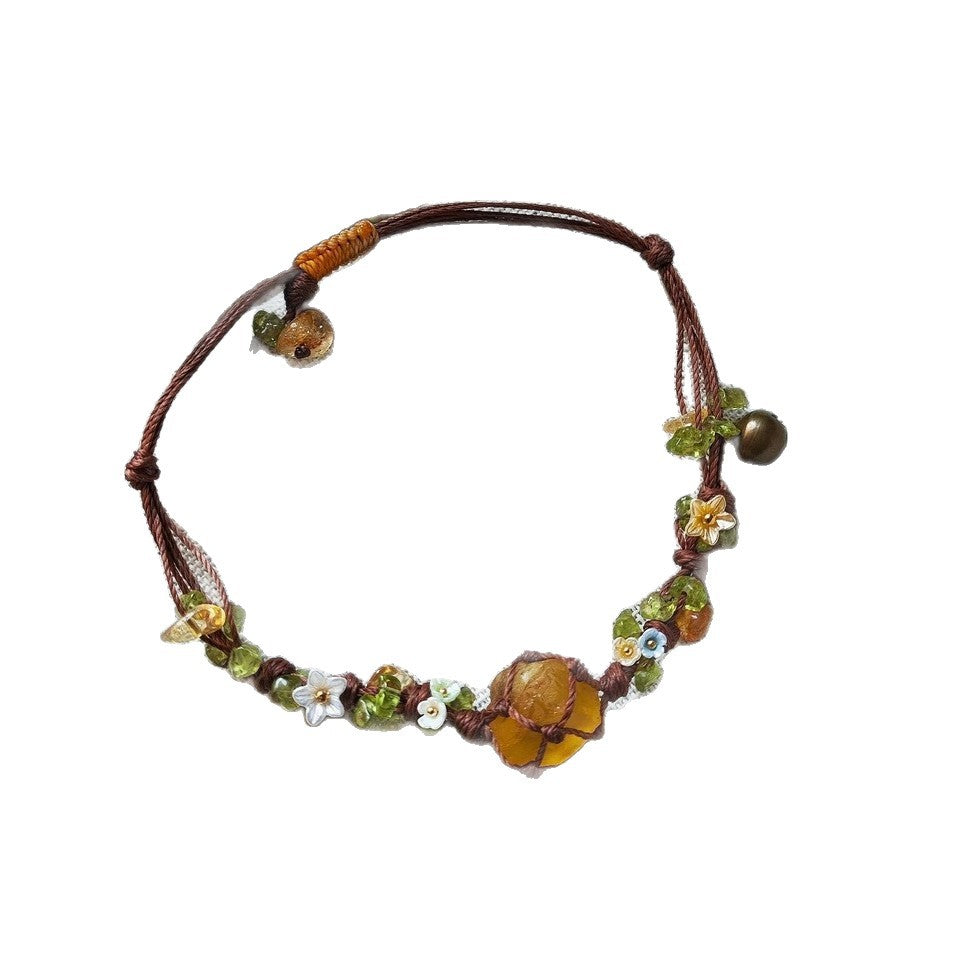 New arrival citrine garland bracelet hand-woven