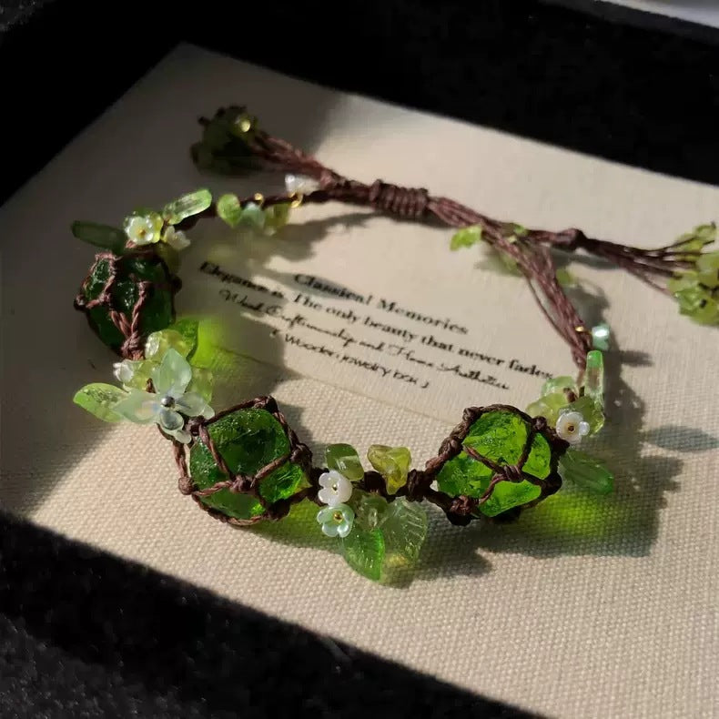 Crystal garland bracelet collection - handmade braided bracelets