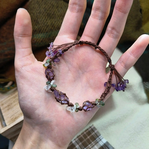 Amethyst bracelet handwoven