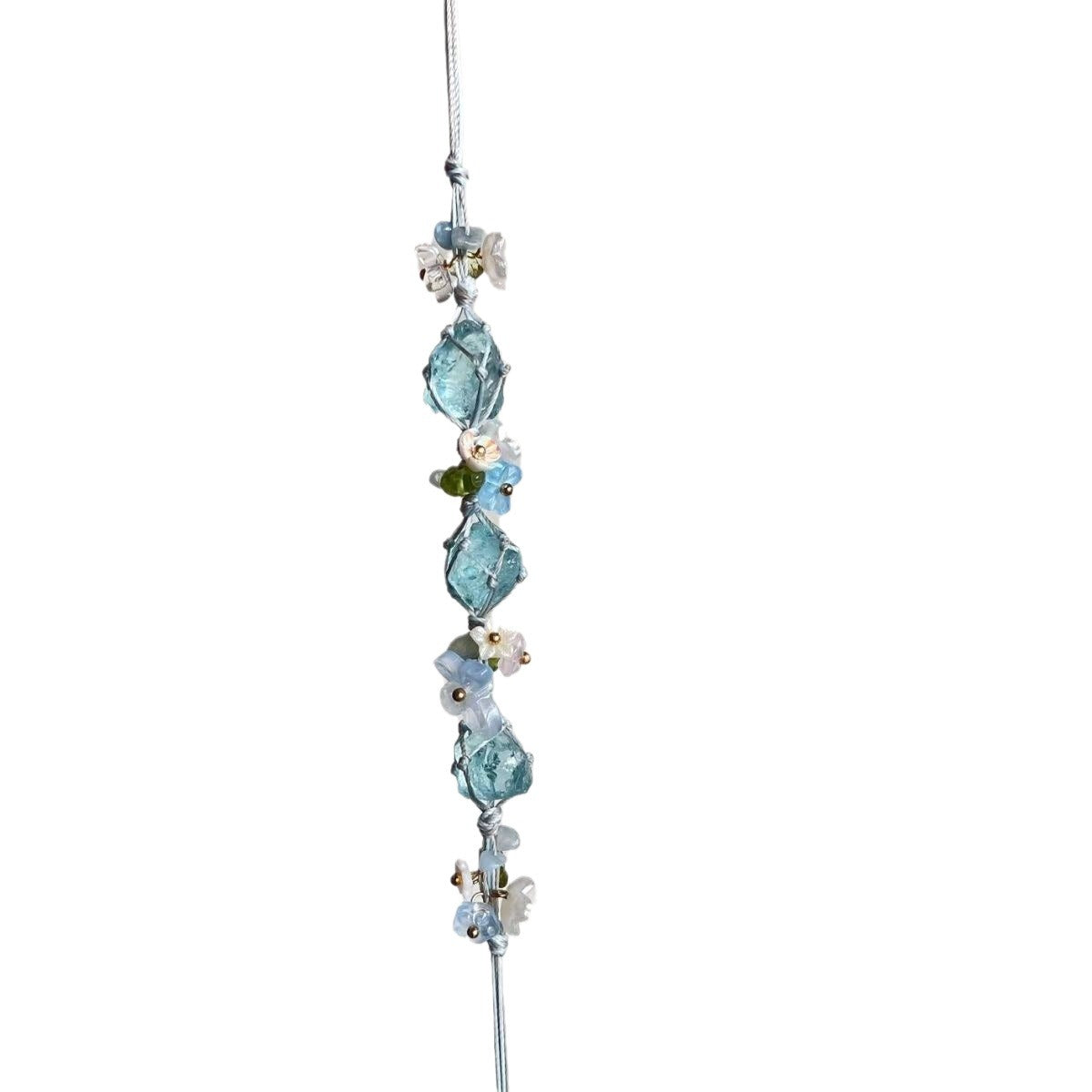 Original design crystal raw stone braided bracelet