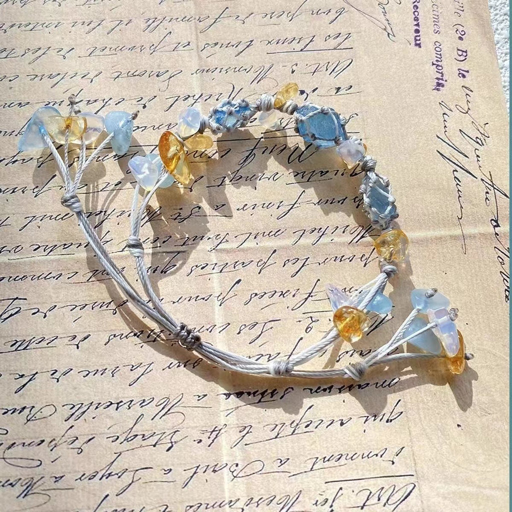 Aquamarine bracelet original good-looking bestie couple crystal handmade bracelet bracelet