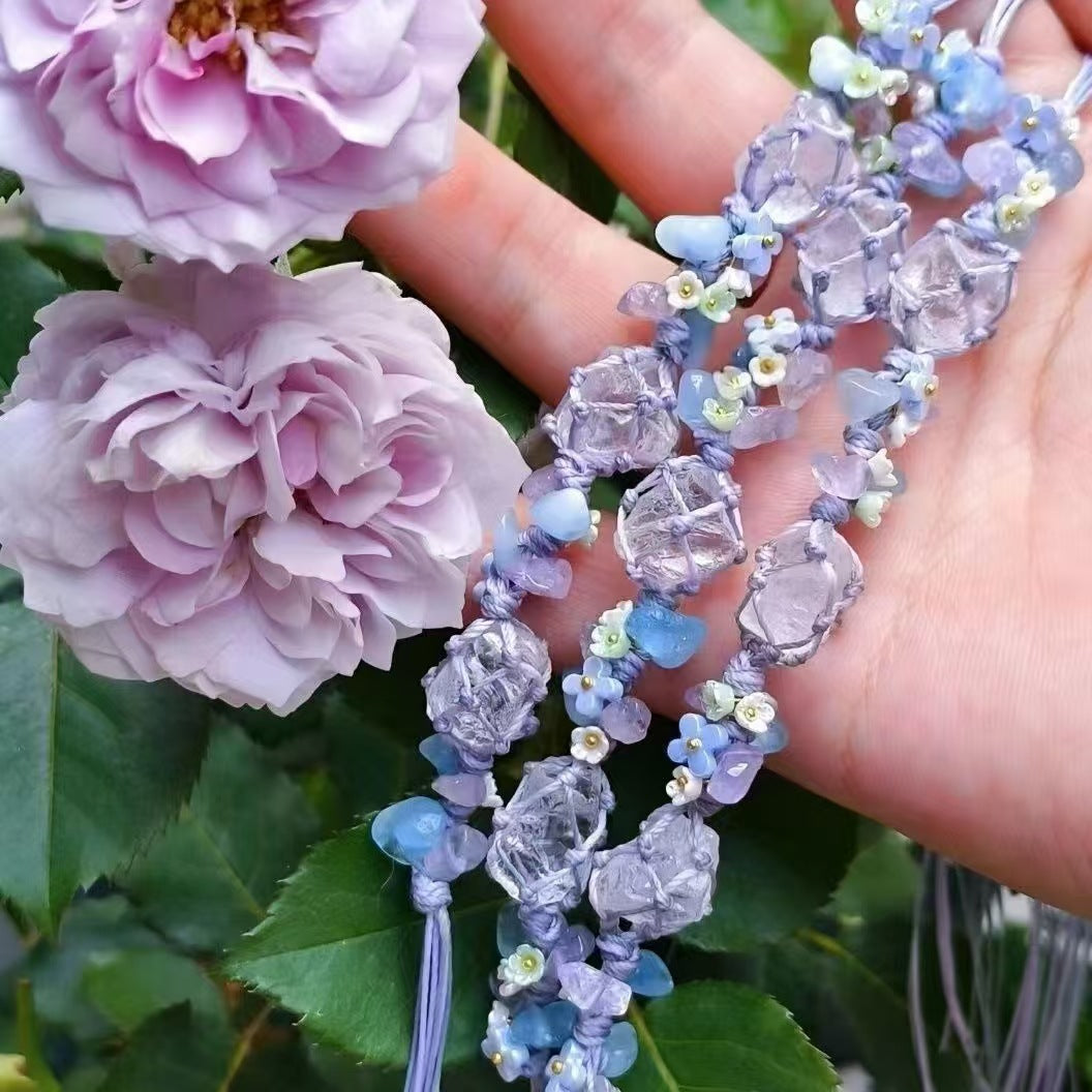 Crystal garland bracelet collection - handmade braided bracelets