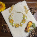 Yellow glazed glass bracelet hand-woven bracelet