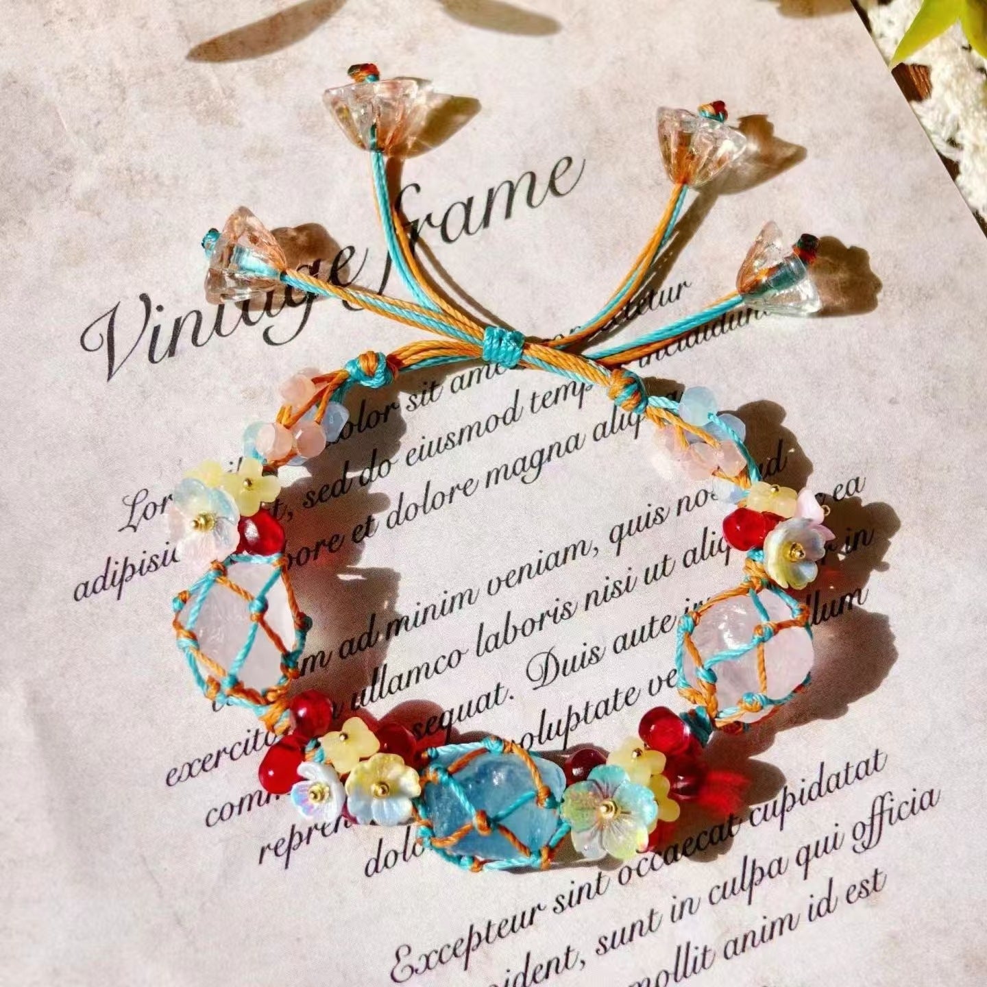 Crystal garland bracelet collection - handmade braided bracelets