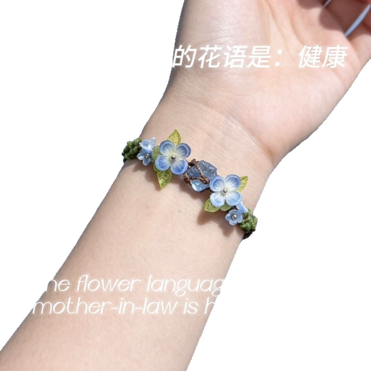 Handmade braided cord bracelet - forest-inspired floral vine style