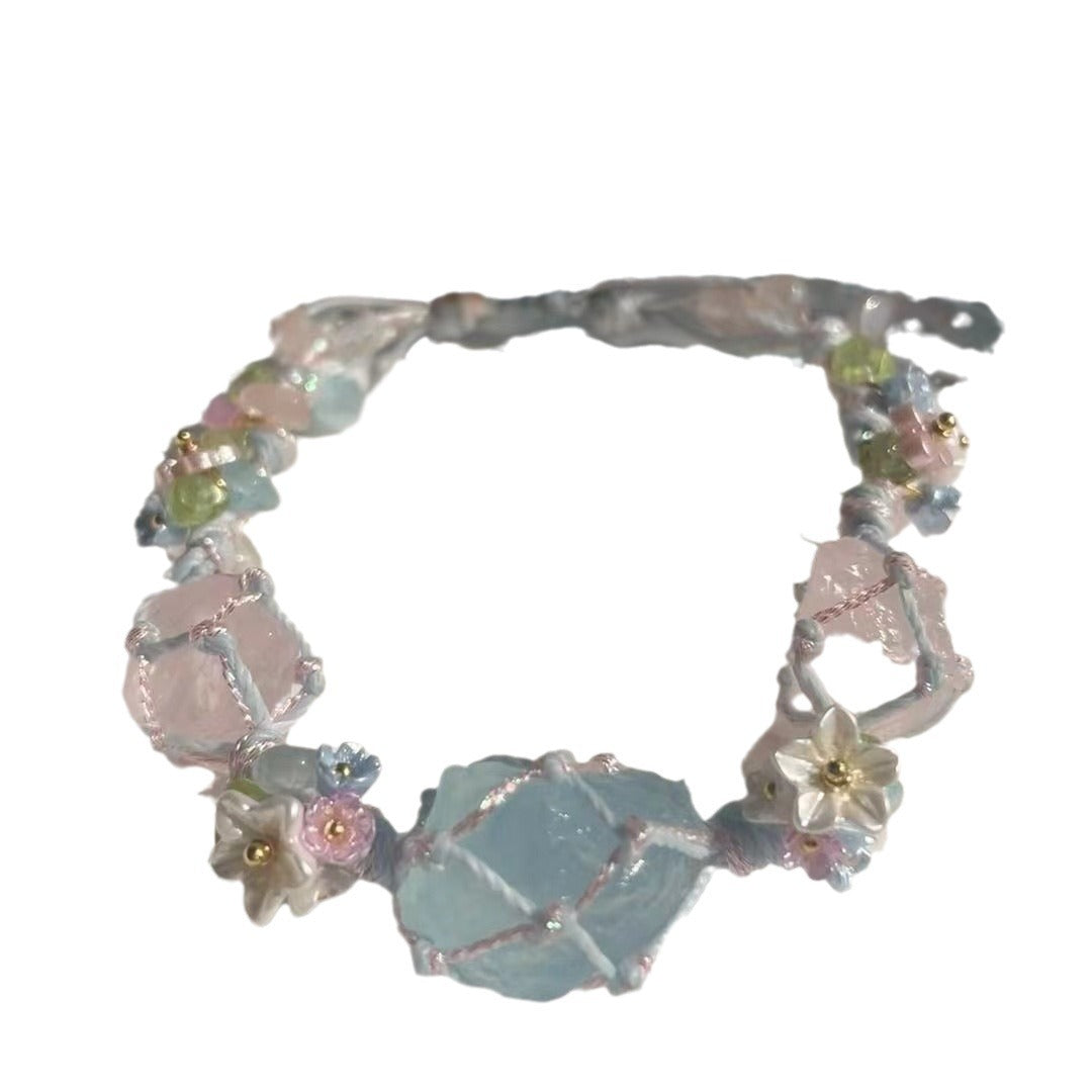 Little wish mori-style wreath handmade braided bracelet