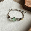 Original crystal green fluorite nature forest handmade braided bracelet