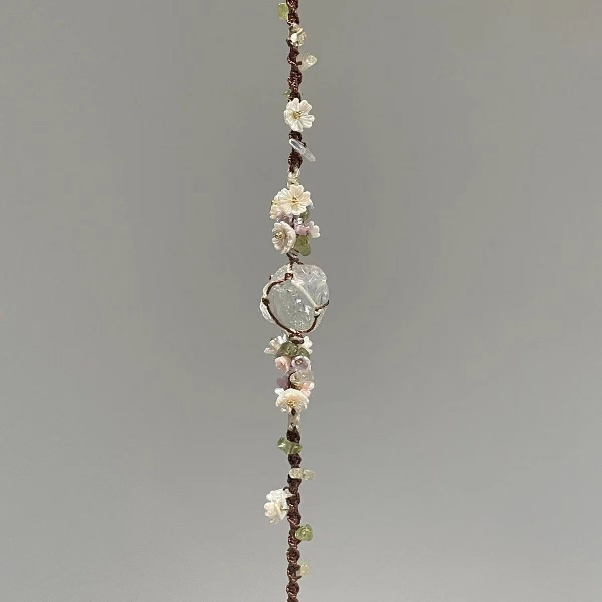 Original design handmade crystal raw stone bracelet