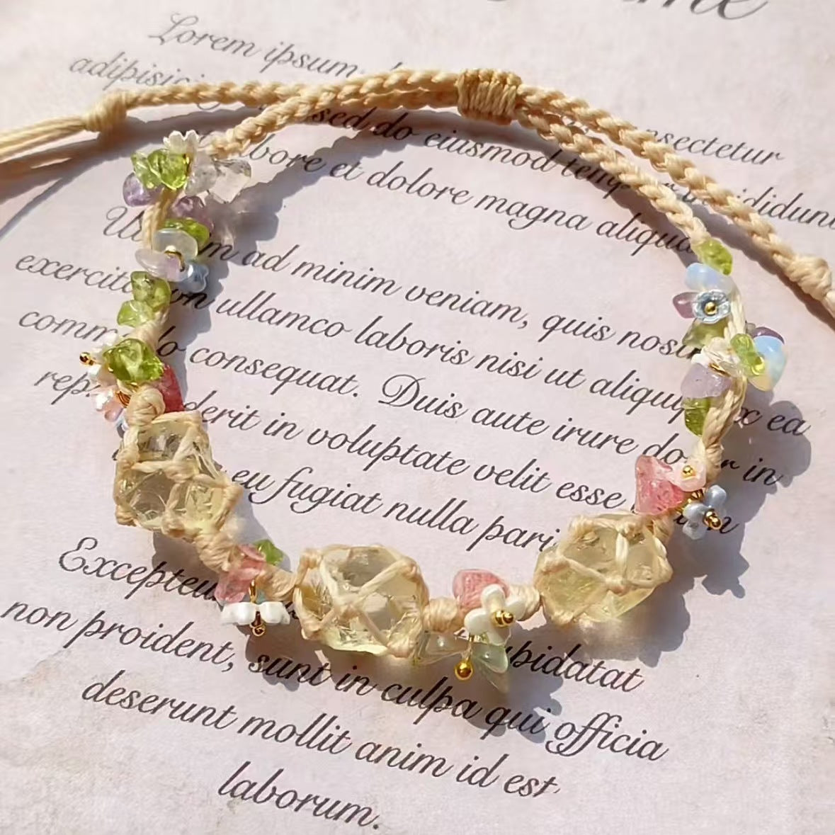 Handmade braided bracelet mesh bag bracelet cord