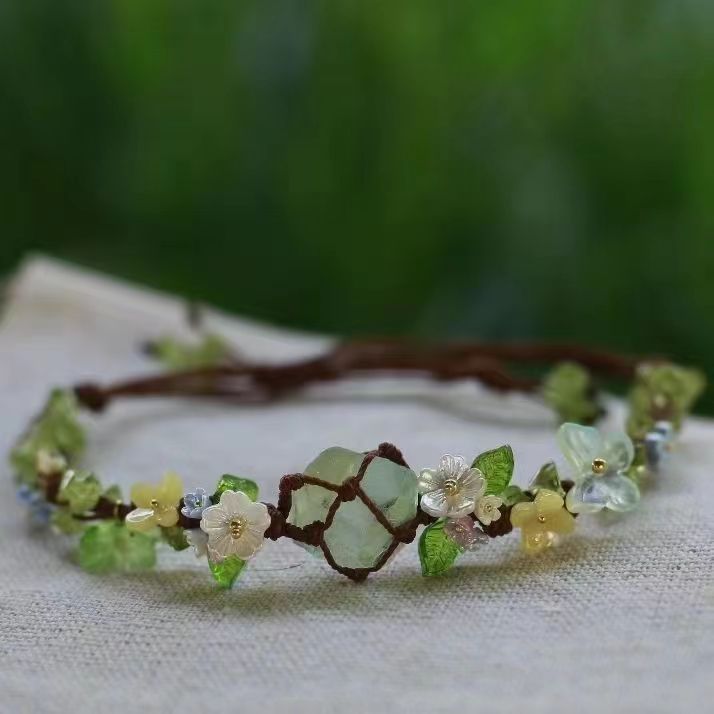 Green fluorite braided bracelet