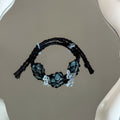 Hand-woven crystal bracelet couple bracelet deep sea blue