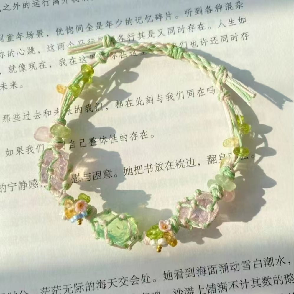 Crystal garland bracelet collection - handmade braided bracelets