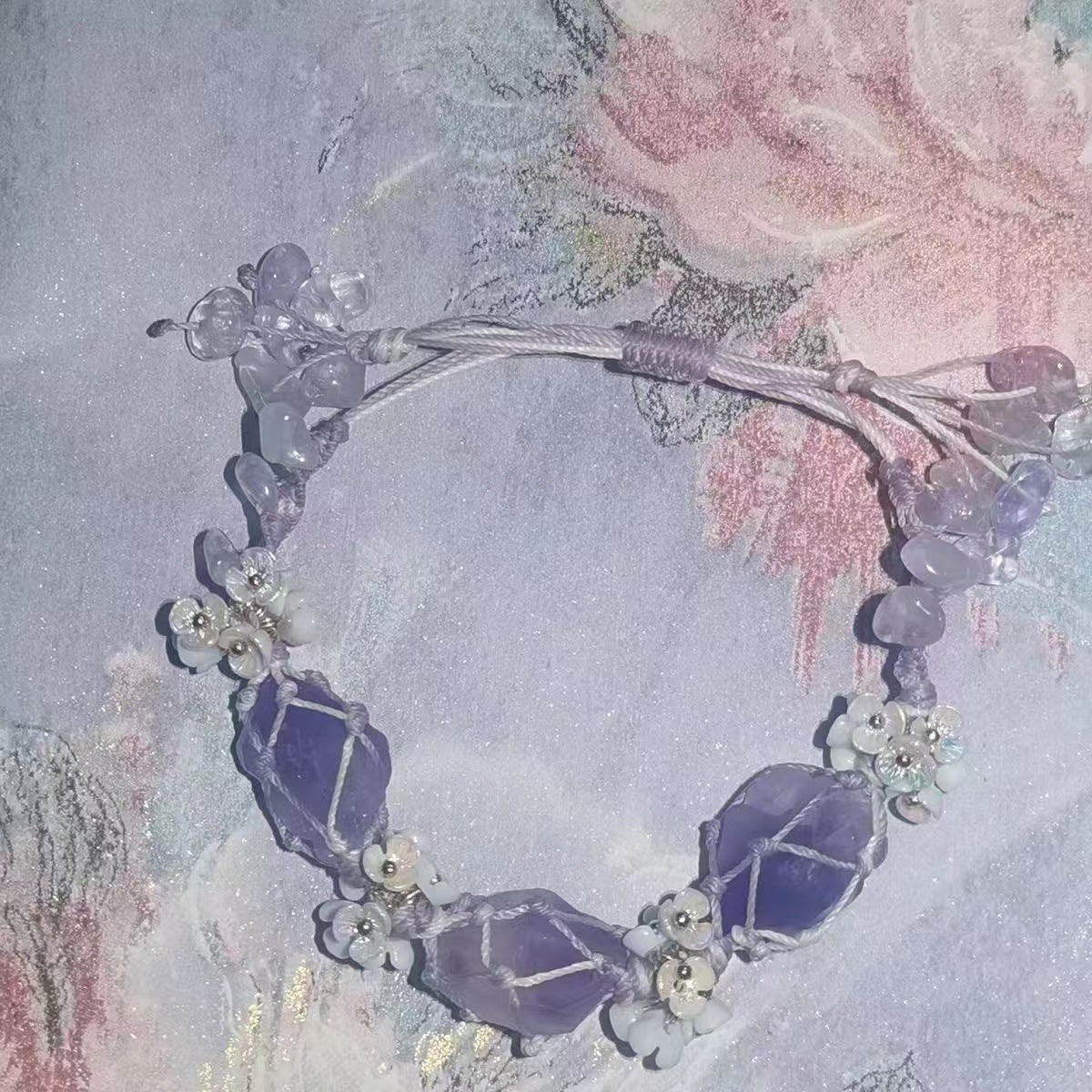 Crystal garland bracelet collection - handmade braided bracelets