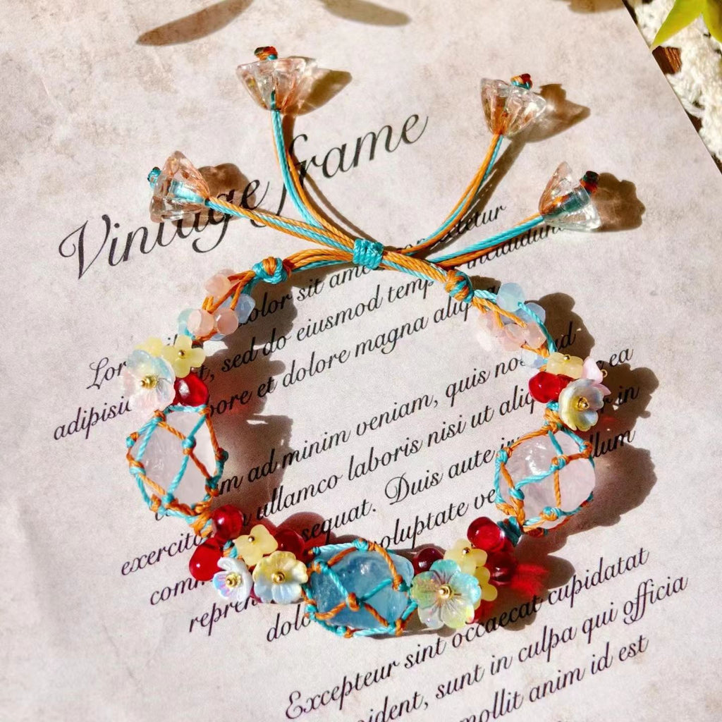 Crystal bracelet crystal raw stone bracelet braided bracelet