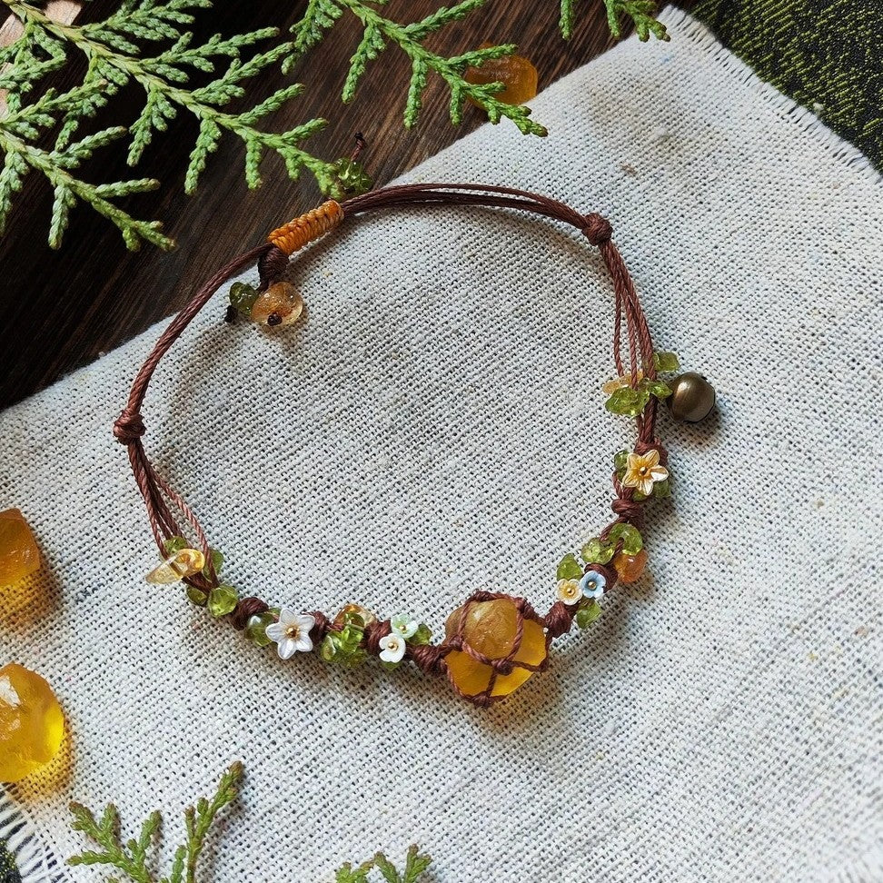 New arrival citrine garland bracelet hand-woven