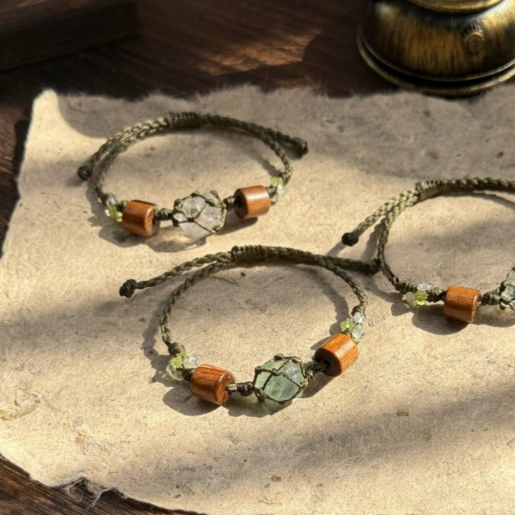 Original design transparent crystal hand-woven bracelet