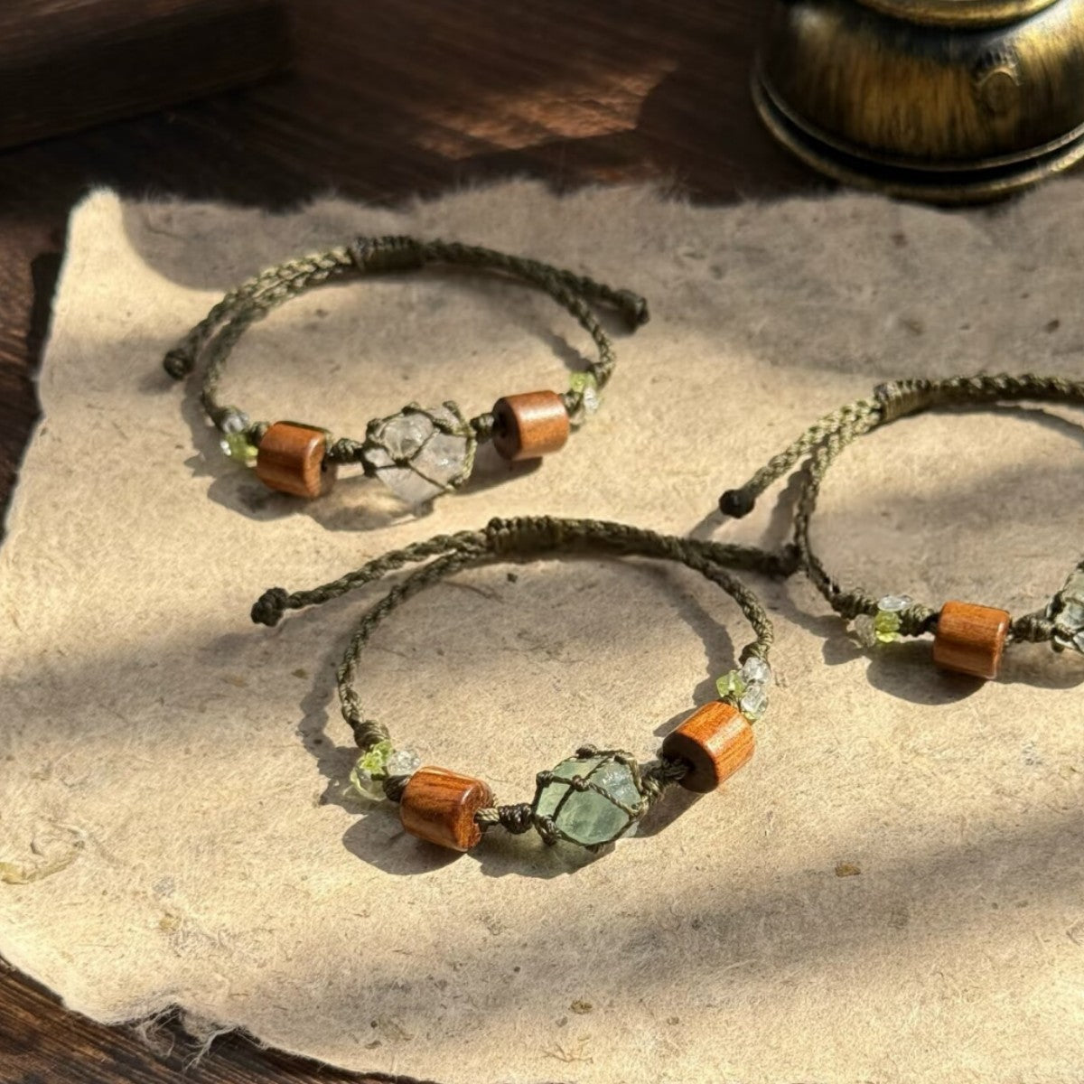 Original design transparent crystal hand-woven bracelet