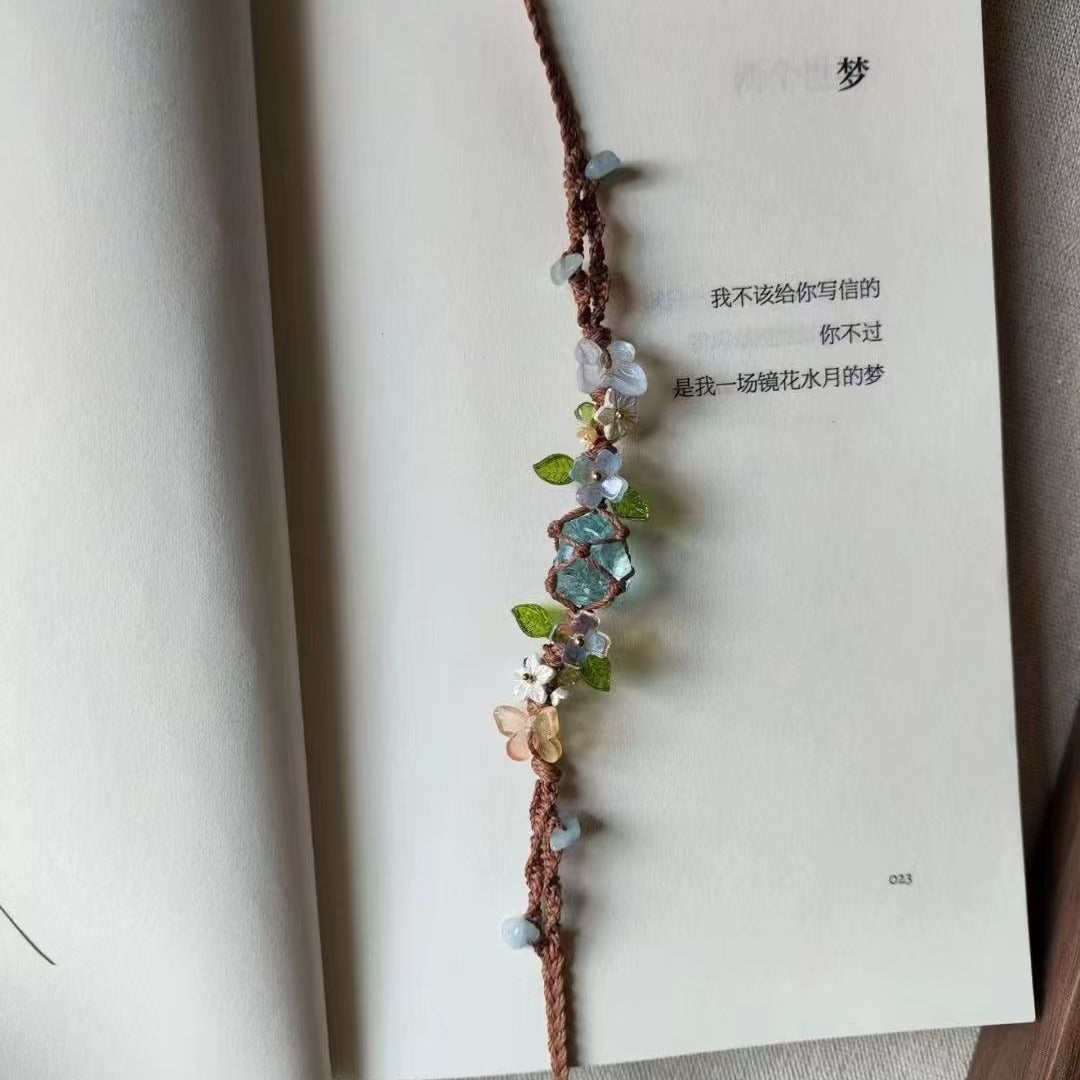 Handmade raw crystal bracelet - fresh & delicate woven style