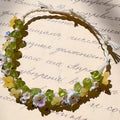 Handwoven raw stone bracelet with peridot