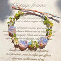 Handmade crystal bracelet with raw stones - handcrafted rose quartz bead bracelet
