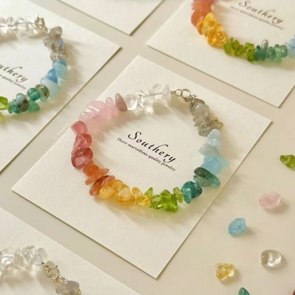 Crystal garland bracelet collection - handmade braided bracelets