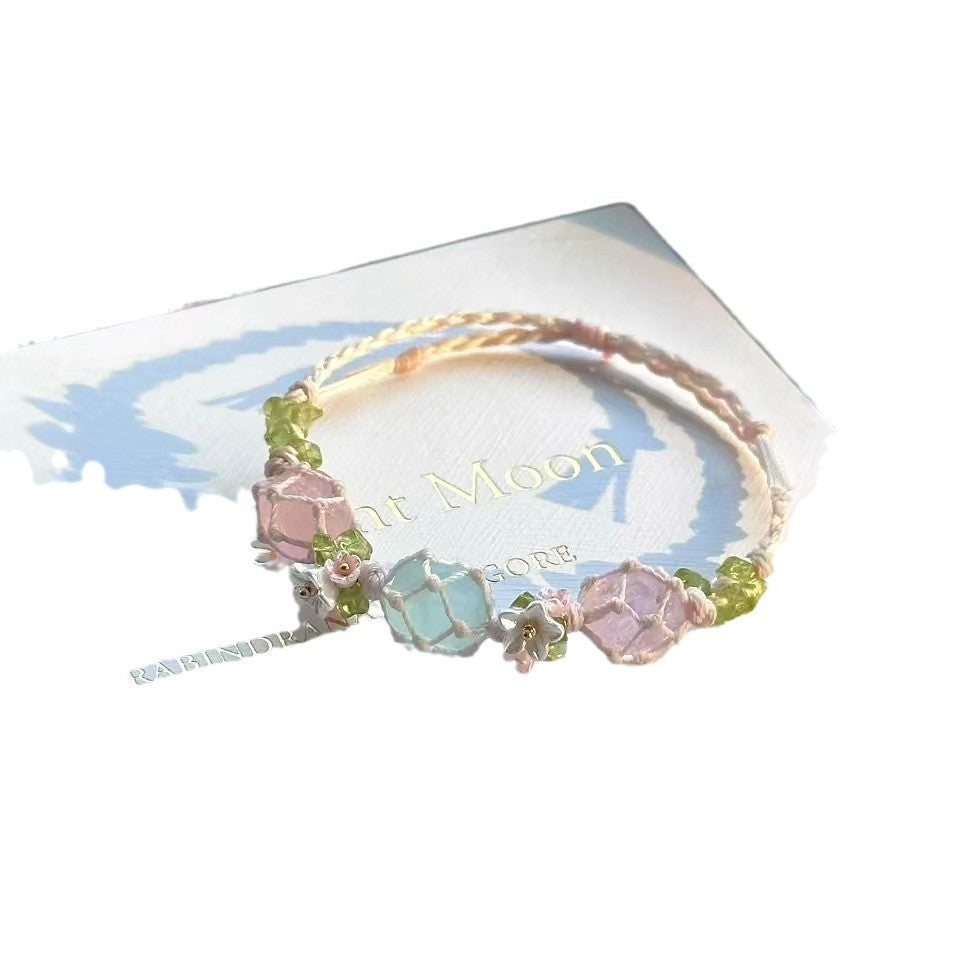 Handmade woven floral wreath bracelet - fresh & elegant