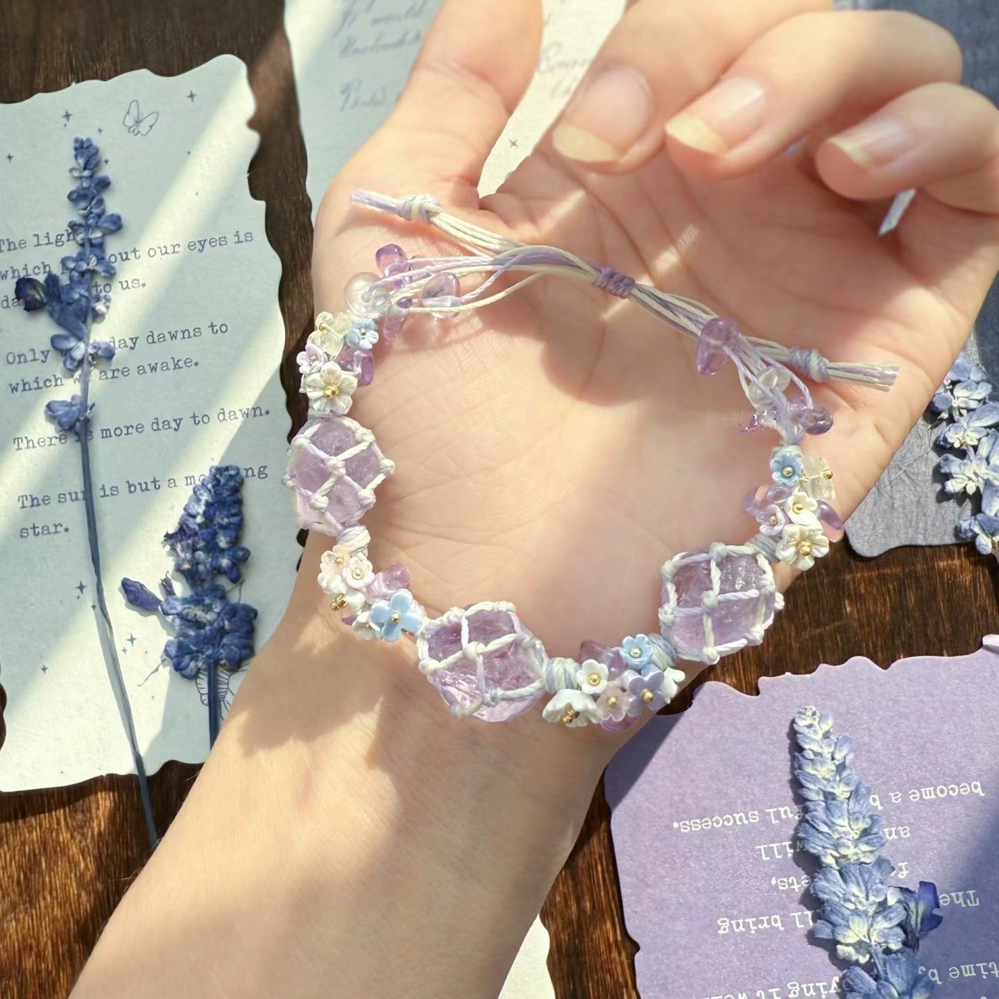 Amethyst handwoven bracelet