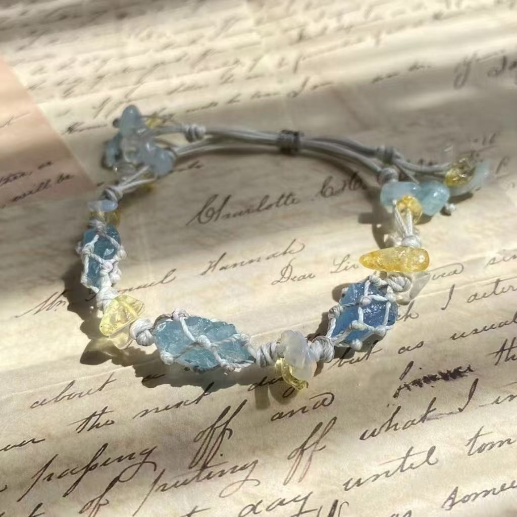 Crystal garland bracelet collection - handmade braided bracelets