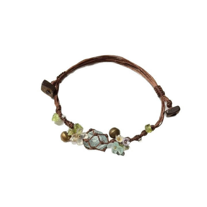 Transparent blue crystal bracelet hand-woven bracelet