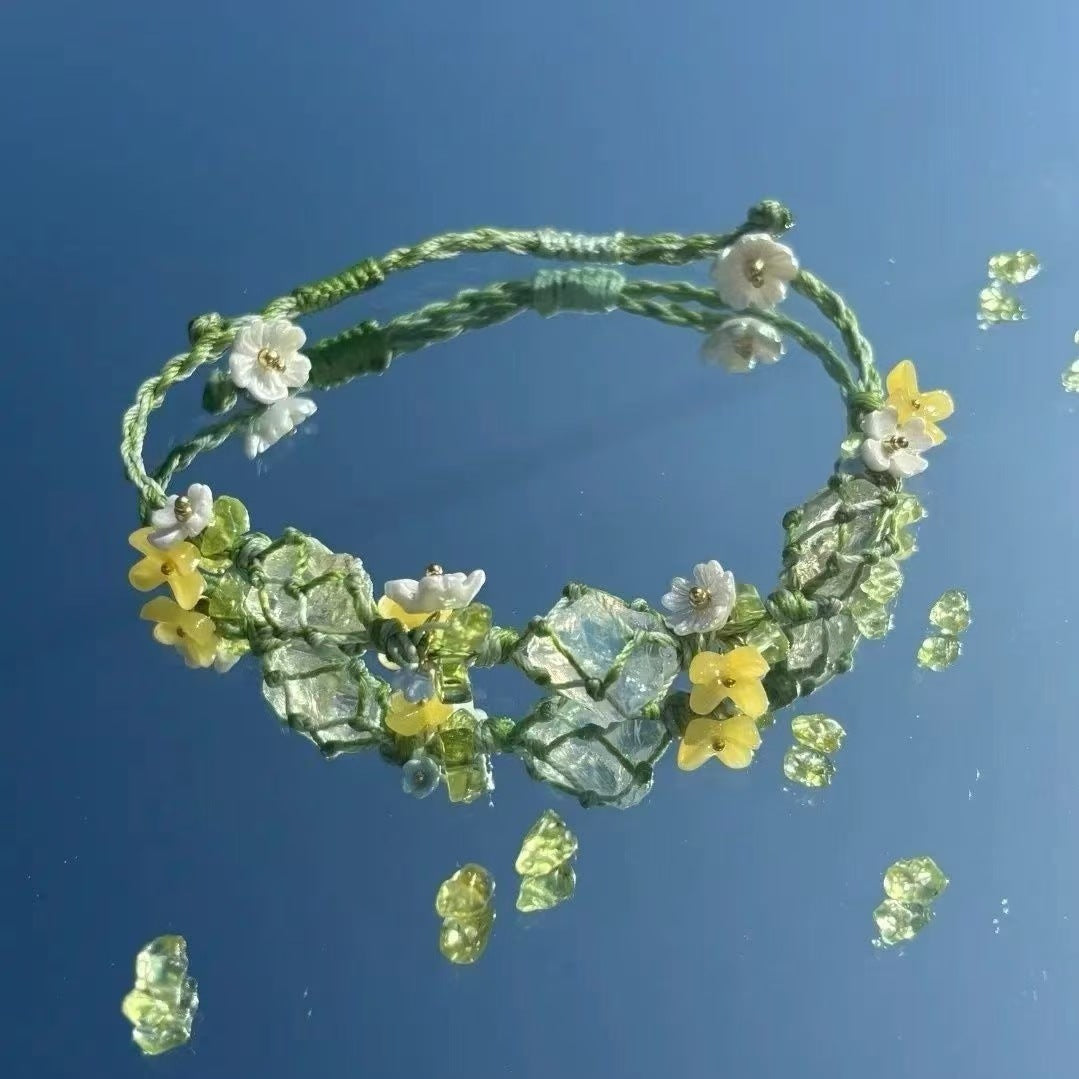 Crystal garland bracelet collection - handmade braided bracelets