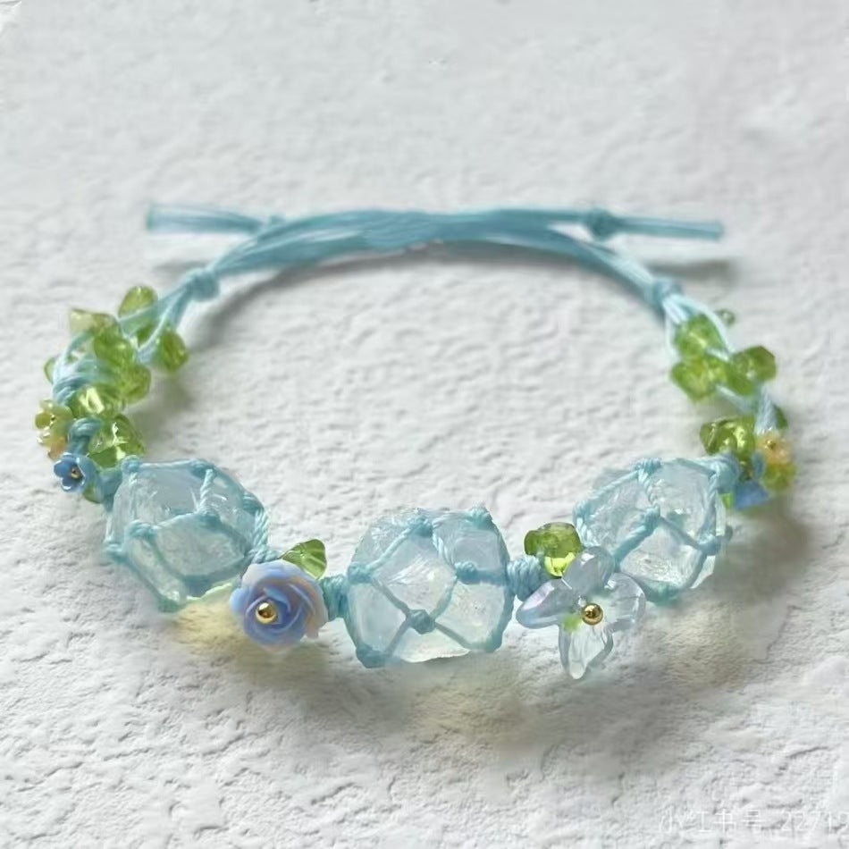 Crystal garland bracelet collection - handmade braided bracelets