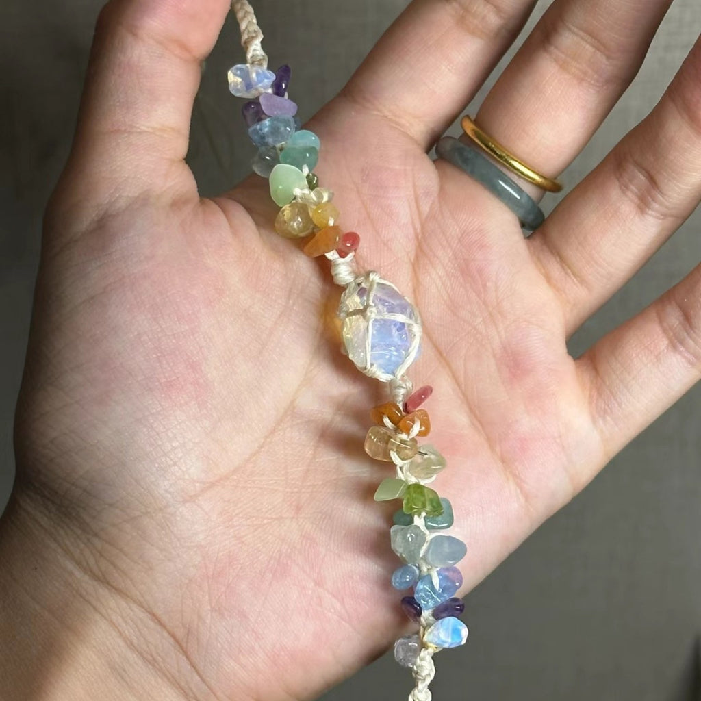 Crystal opal original handmade adjustable bracelet colorful gravel bracelet