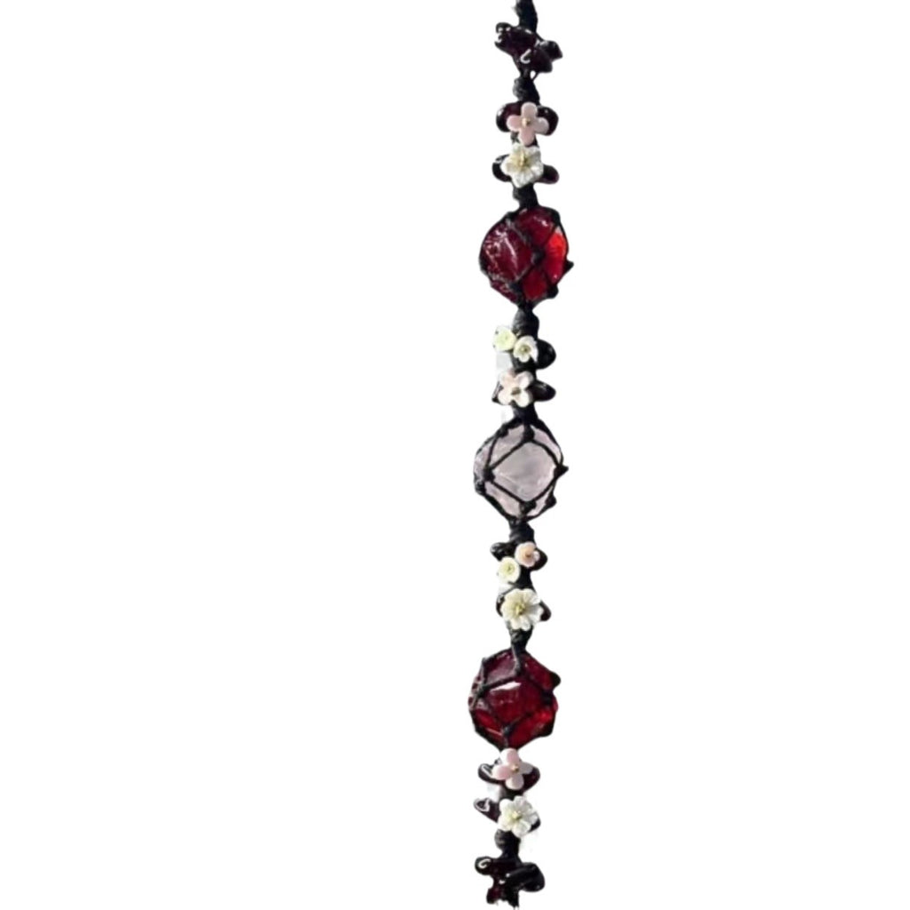 【lava's gentle embrace】handwoven garnet bracelet