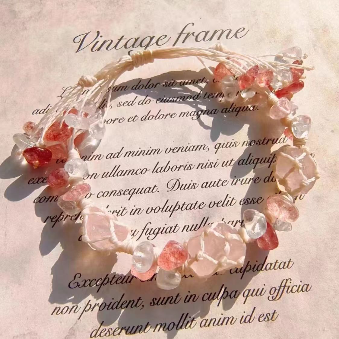 Handwoven new arrival crystal rough stone bracelet
