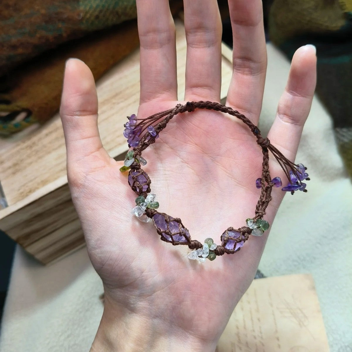 Amethyst bracelet handwoven