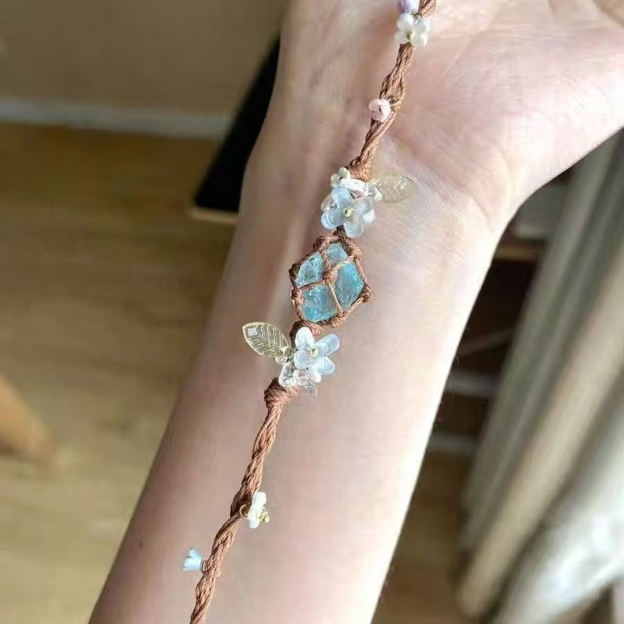 Crystal garland bracelet collection - handmade braided bracelets