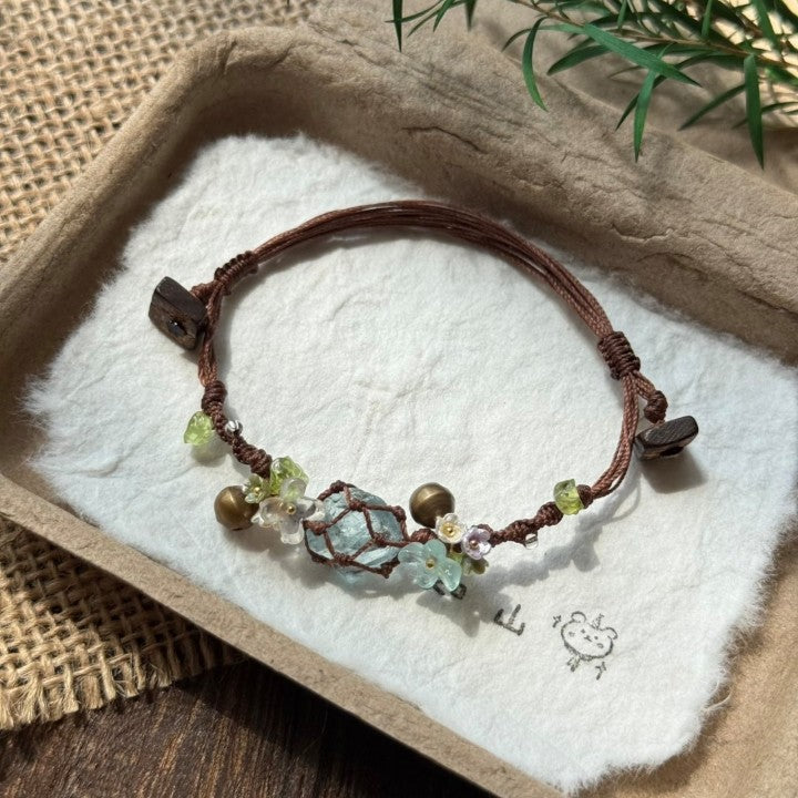 Transparent blue crystal bracelet hand-woven bracelet