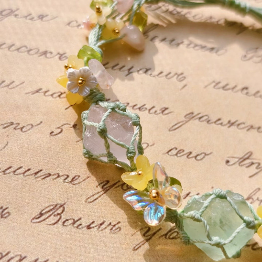Crystal bracelet fashioneasiest for matchpurely handwoven