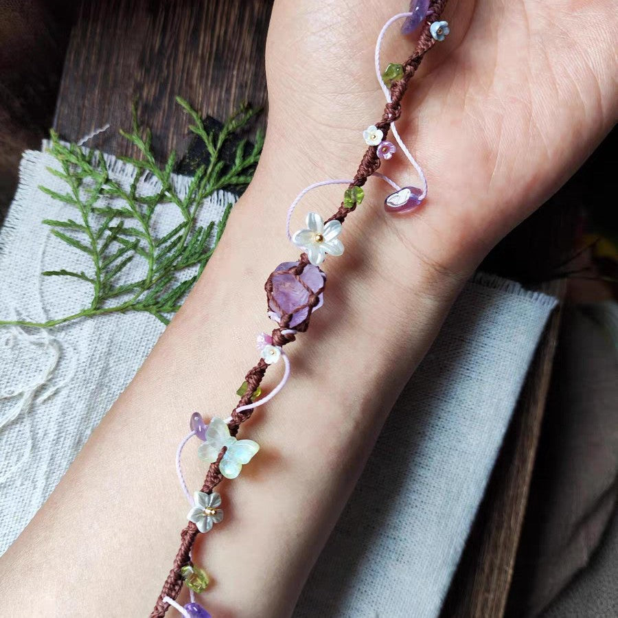 Amethyst bracelet handwoven