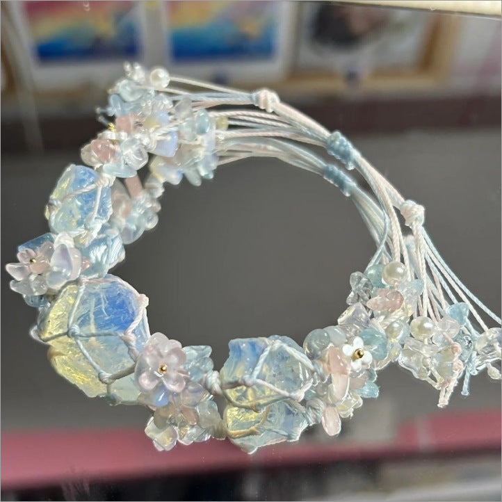Crystal garland bracelet collection - handmade braided bracelets