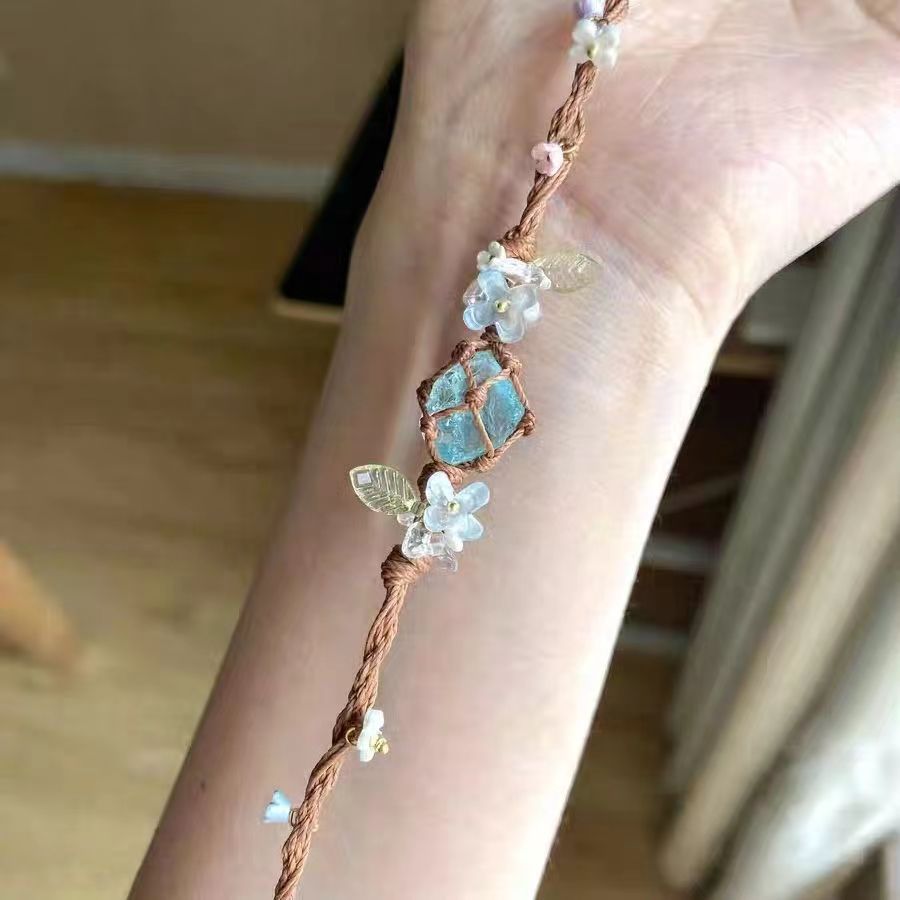 Handmade raw crystal bracelet