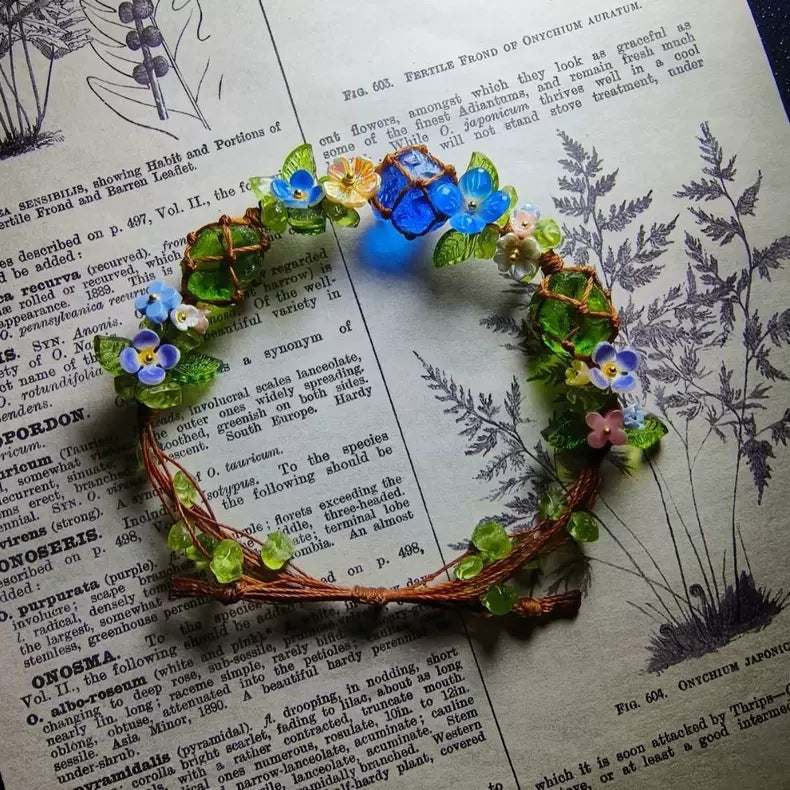 Crystal garland bracelet collection - handmade braided bracelets