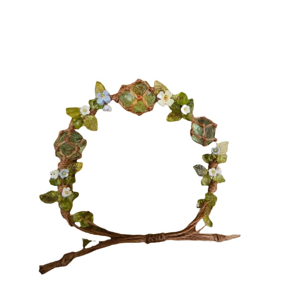 Mint forest original green fluorite handwoven bracelet