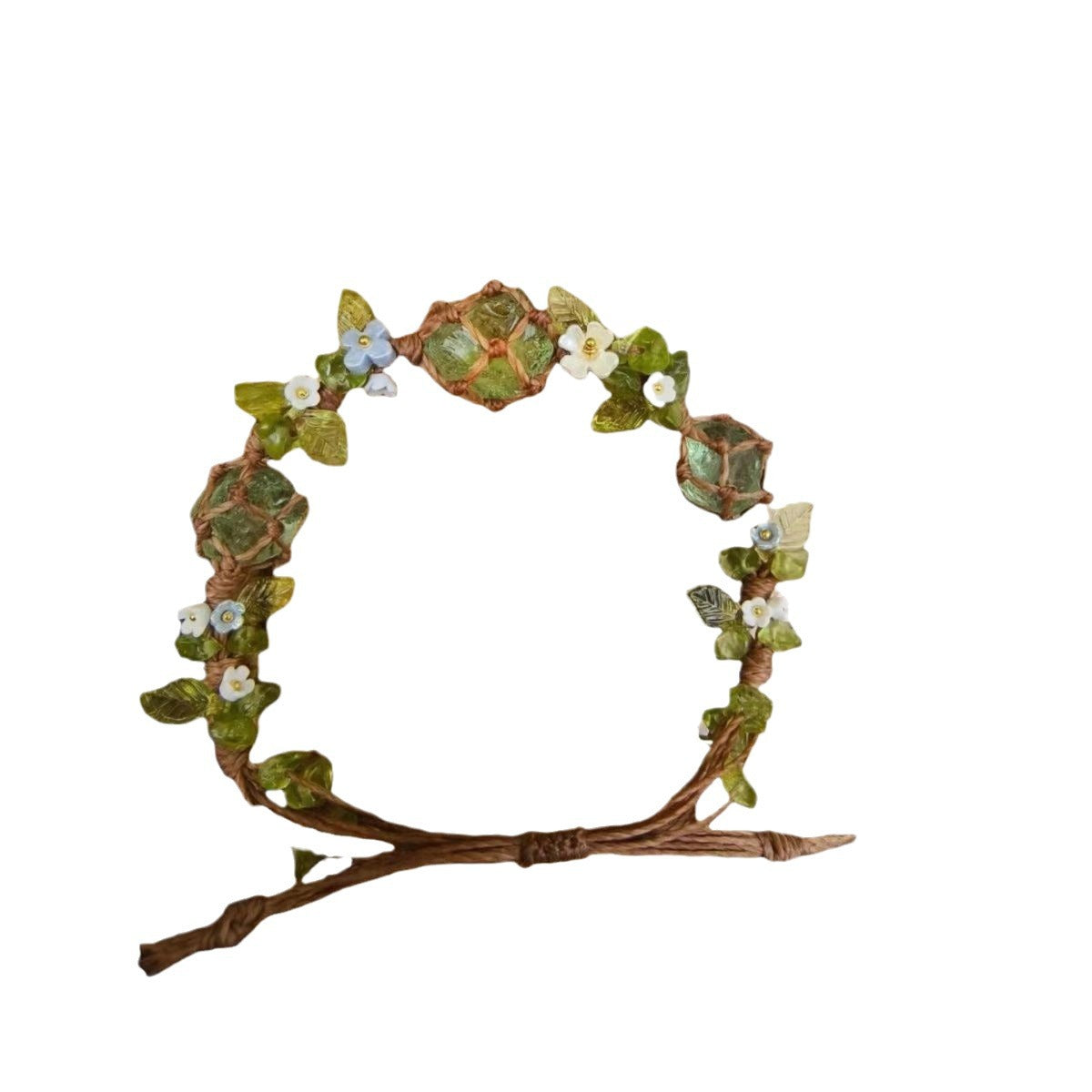 Mint forest original green fluorite handwoven bracelet