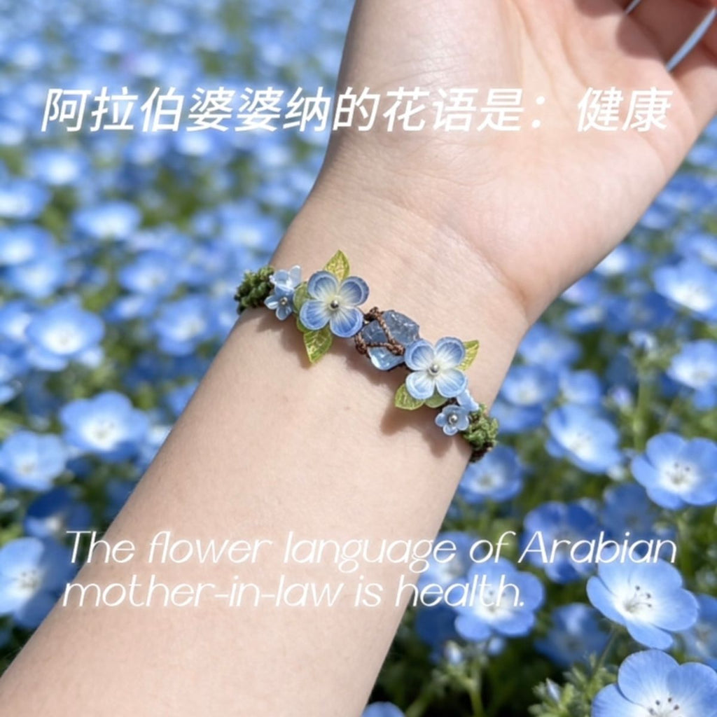 Handmade braided cord bracelet - forest-inspired floral vine style