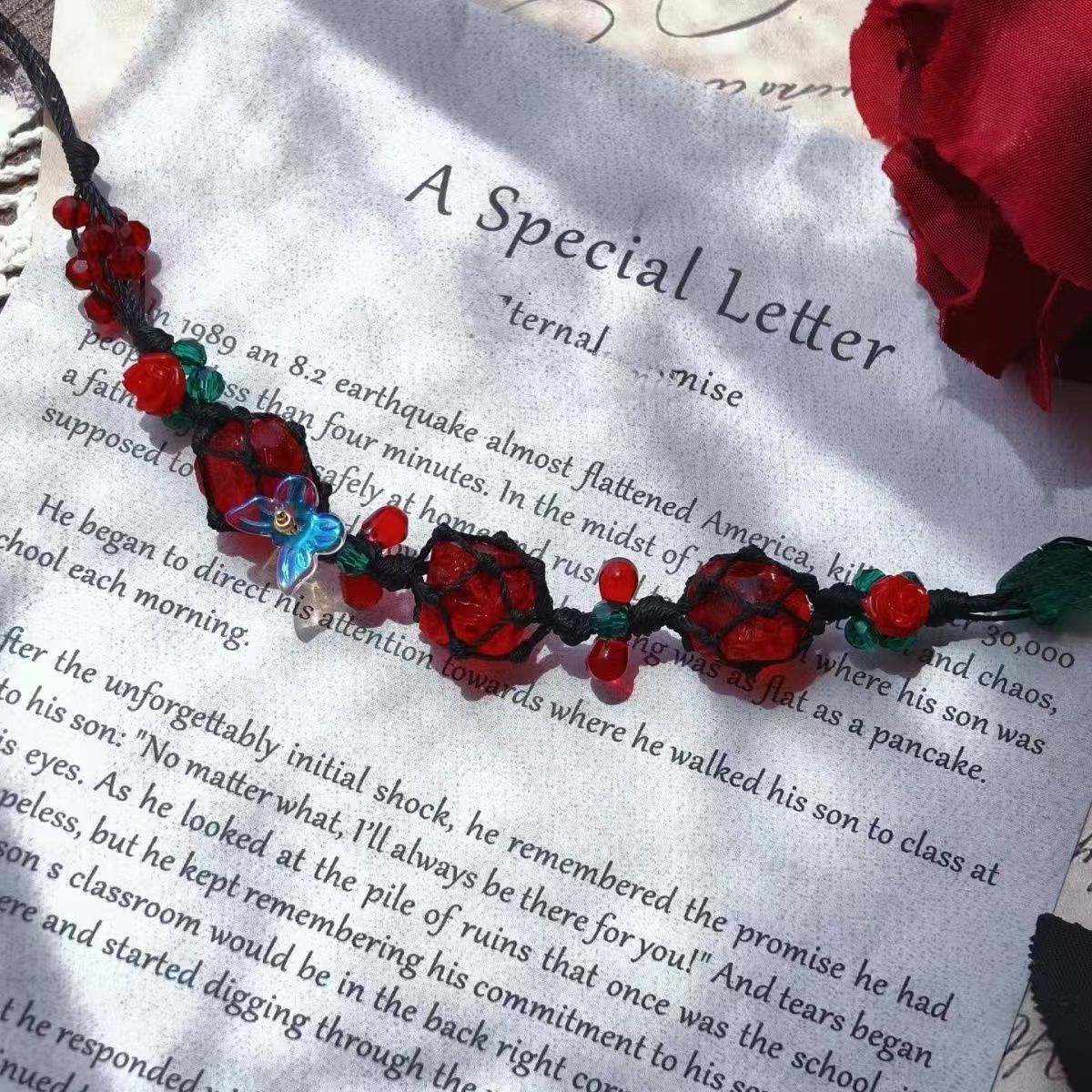 Handmade crystal bracelet with natural stones