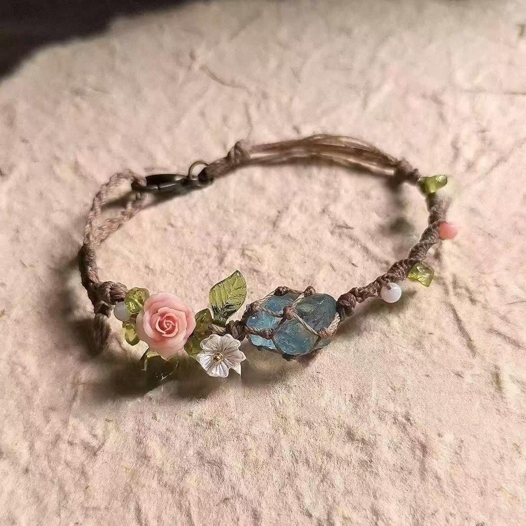 Crystal garland bracelet collection - handmade braided bracelets