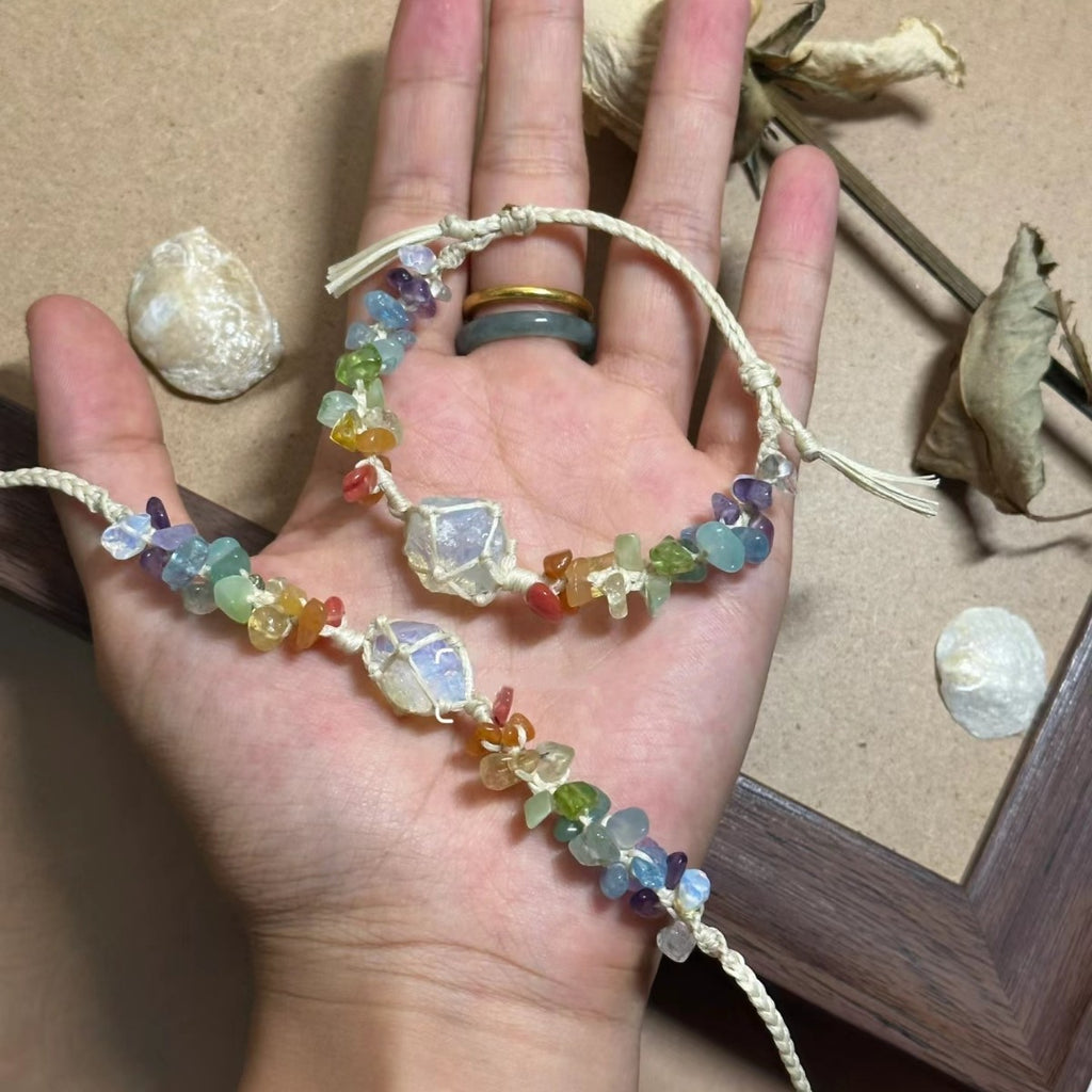 Crystal opal original handmade adjustable bracelet colorful gravel bracelet
