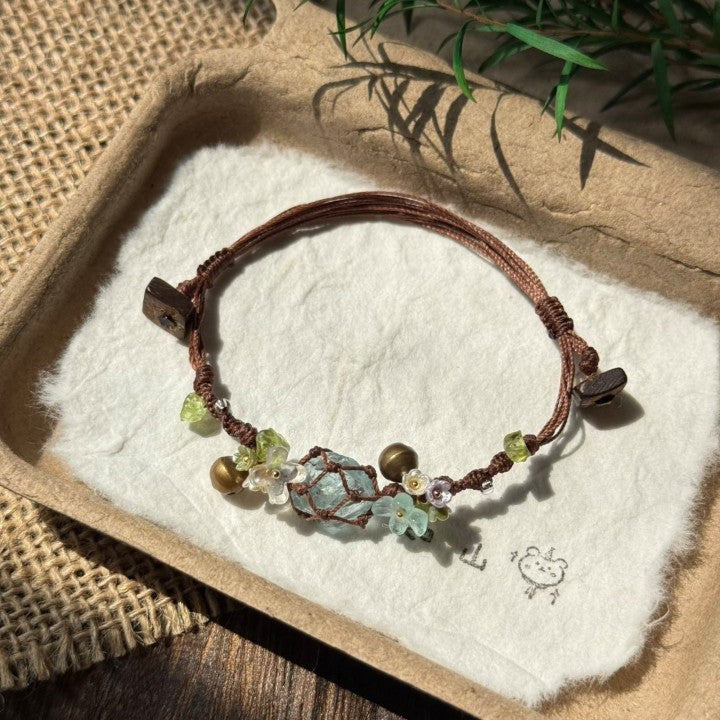 Transparent blue crystal bracelet hand-woven bracelet