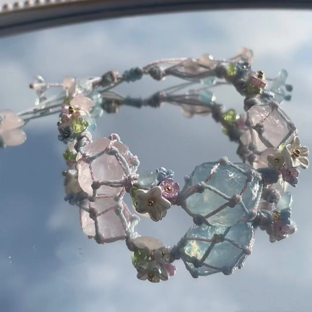 Little wish mori-style wreath handmade braided bracelet
